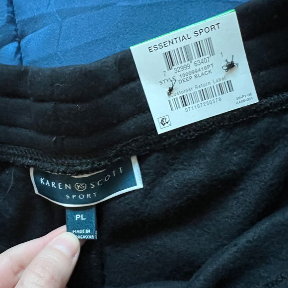 Karen Scott | NWT Black Essential Sport Pants - Picture 2 of 5